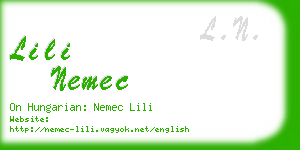 lili nemec business card